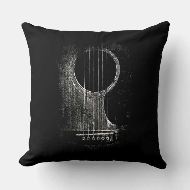 Almofada Jogador de Violão Acústico Seis String Rock & Roll (Frente)