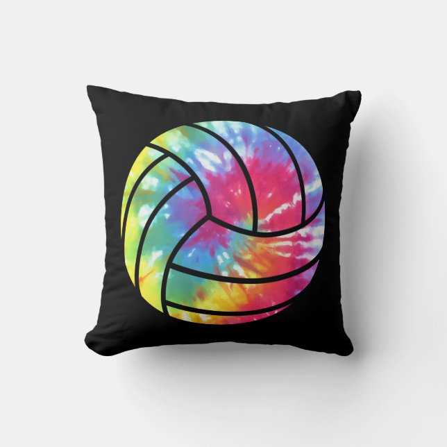 Almofada Jogador De Voleibol De Cor Aquática Colorido De Hi (Frente)