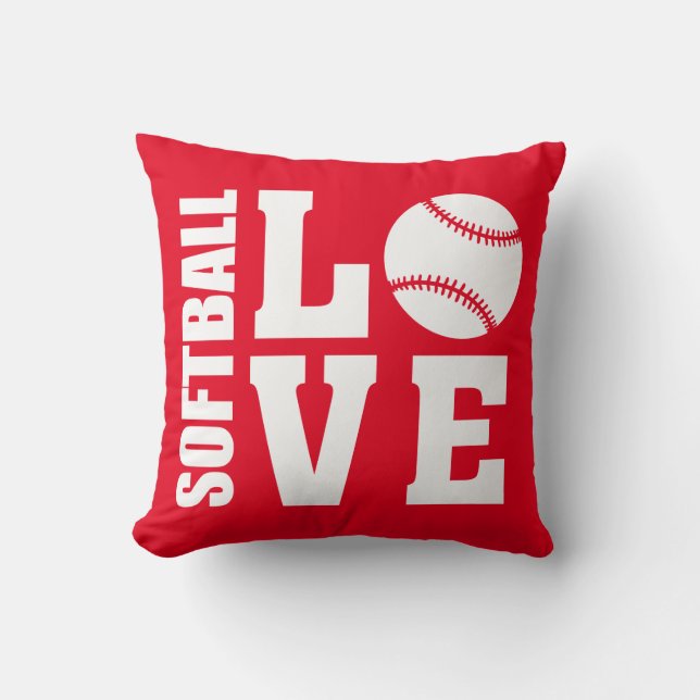 Almofada Jogadores De Softball, Love Softball (Frente)