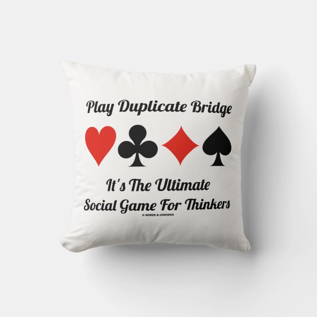 Almofada Jogar Duplicate Bridge O Mais Avançado Pensador De (Frente)