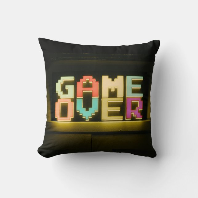 Almofada Jogo Sobre As Artes Simples De Pixel De Artes Simp (Frente)