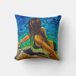 Almofada Jogue a Mulher Cushion na Piscina Rock