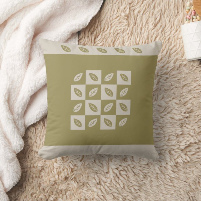 Almofada Johan Leafs TWArt Checkered BeigeBG (Cobertor)