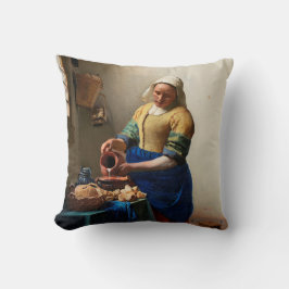 Almofada Johannes Vermeer. Milkmaid. Vintage belas artes