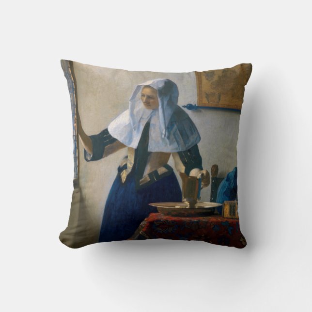 Almofada Johannes Vermeer - Mulher com Pitcher de Água (Frente)