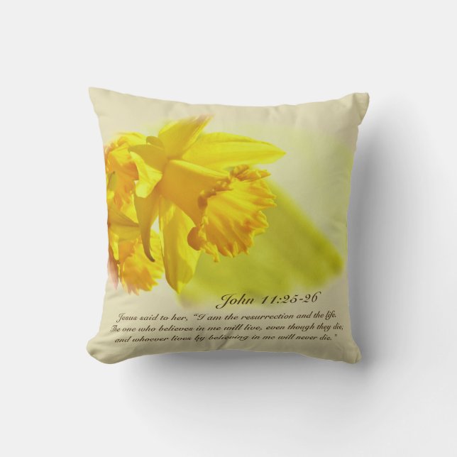 Almofada John 11:25 Eu sou a ressurreição e a vida, Páscoa (Frente)