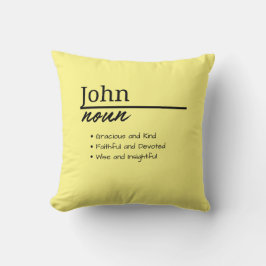 Almofada John, Definição de Nome Personalizado de Menino