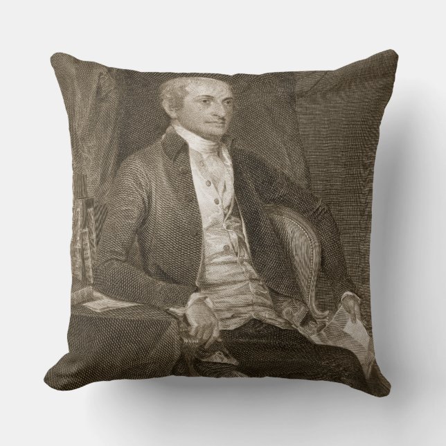 Almofada John Jay, gravado pelo calcinador Brown Durand (Frente)