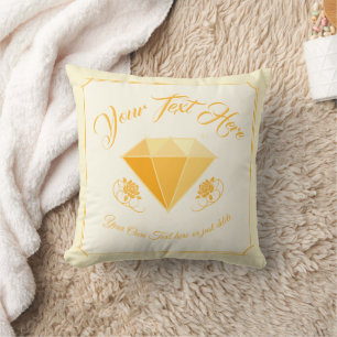 Almofada Joias de Pedras Preciosas Diamante Amarelo. 50 Ano