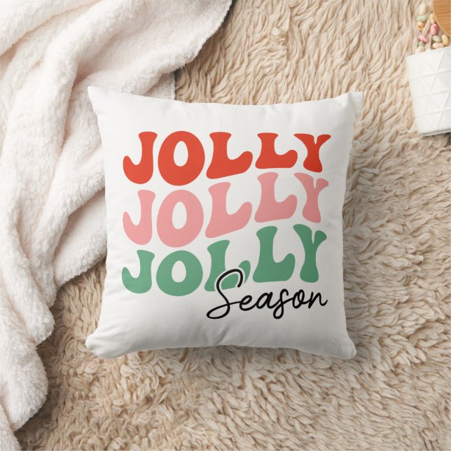 Almofada Jolly Jolly Jolly Season Retro Holiday Typografia (Cobertor)