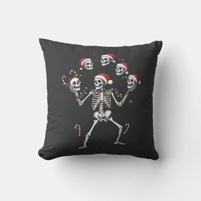 Almofada Jolly Juggling Skeleton Throw Pillow (Frente)