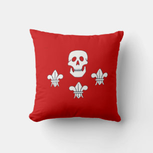 ALMOFADA JOLLY ROGER SKULL E FLEUR DE LISE FLAG,