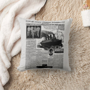 Almofada Jornal Vintage Titanic