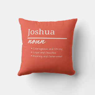 Almofada Joshua, Definição de Nome Personalizado de Menino