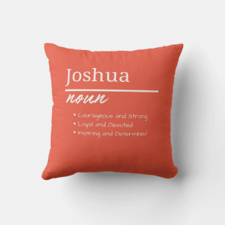 Almofada Joshua, Definição de Nome Personalizado de Menino