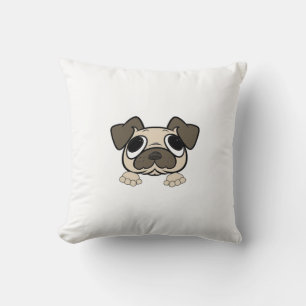 Almofada jovem corça que espreita o pug
