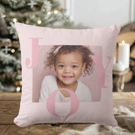 Almofada JOY Blush Pink Modern Christmas | Personalized 