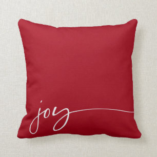 Almofada Joy Red Elegant Escrita Tipografia Natal