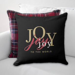 Almofada Joy to the World Festive Typografia Black