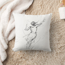 Almofada Joyful Woman in Motion Abstrato Sketch