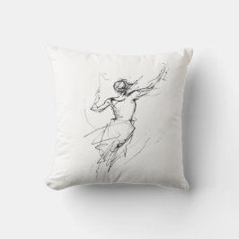 Almofada Joyful Woman in Motion Abstrato Sketch