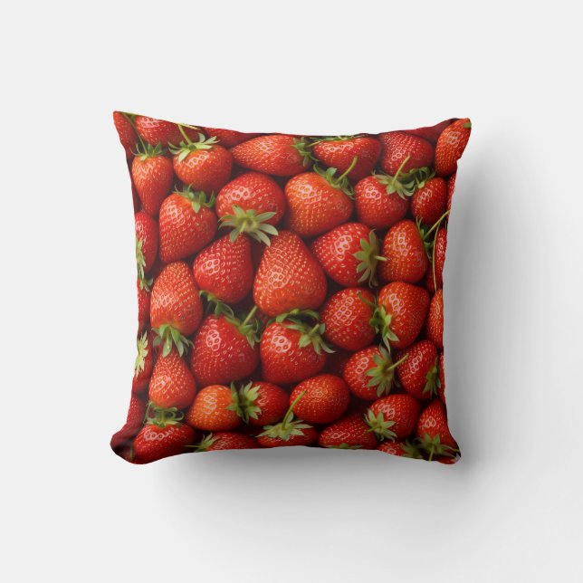 Almofada Juicy Red Strawberry Patch (Frente)