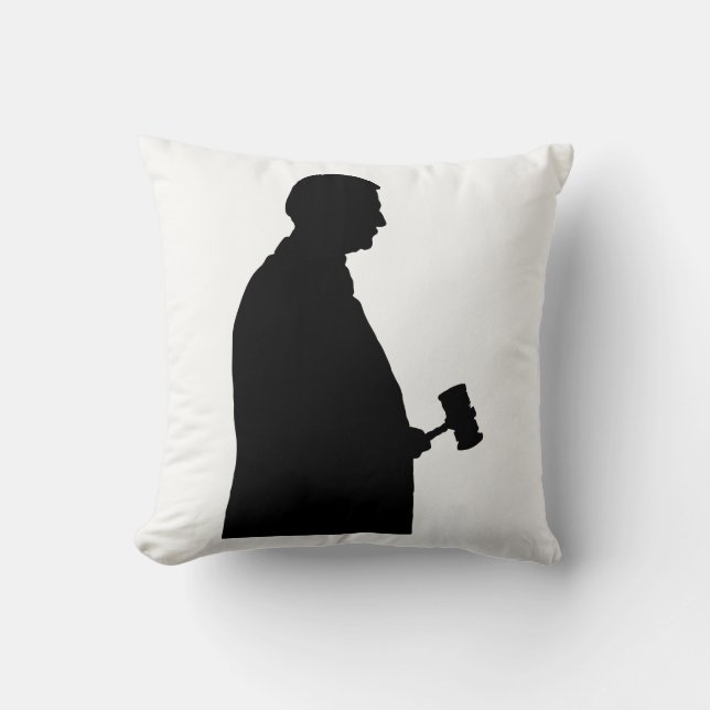 Almofada Juiz com Gavel Silhouette (Frente)