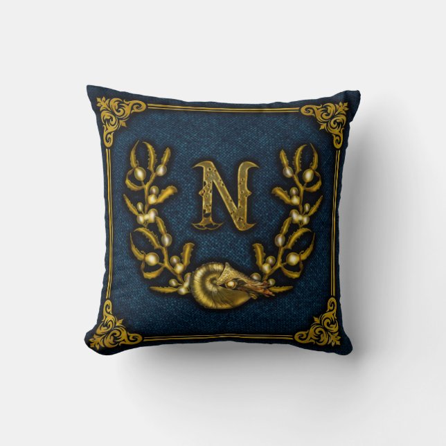 Almofada Jules Verne Capt Nemo Crest Travesseiro decorativo (Frente)