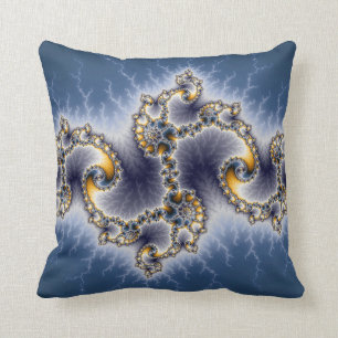Almofada Julia no azul - arte do Fractal