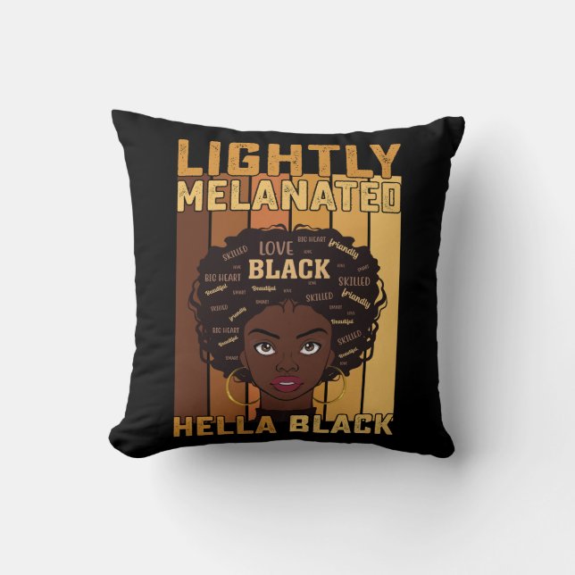 Almofada Juneteenth Levemente Melanizado Hella Preto Melani (Frente)