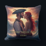 Almofada Juntos Através De Cada Tempestade Pirata Romântica<br><div class="desc">Marcha numa onda de romance com este travesseiro sonhador apresentando uma ascensão casal pirata do oceano, em um abraço romântico, com as palavras "Juntos Através de Cada Tempestade." Este design místico captura um amor que é ousado, duradouro e desabalado até pelos mares mais selvagens. Um sotaque perfeito para qualquer espaço...</div>