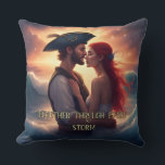 Almofada Juntos Através De Cada Tempestade Pirata Romântica<br><div class="desc">Marcha numa onda de romance com este travesseiro sonhador apresentando uma ascensão casal pirata do oceano, em um abraço romântico, com as palavras "Juntos Através de Cada Tempestade." Este design místico captura um amor que é ousado, duradouro e desabalado até pelos mares mais selvagens. Um sotaque perfeito para qualquer espaço...</div>