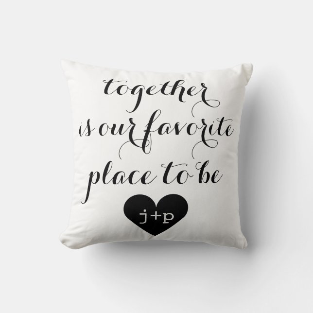 Almofada Juntos é nosso lugar favorito para ser Travesseiro (Frente)