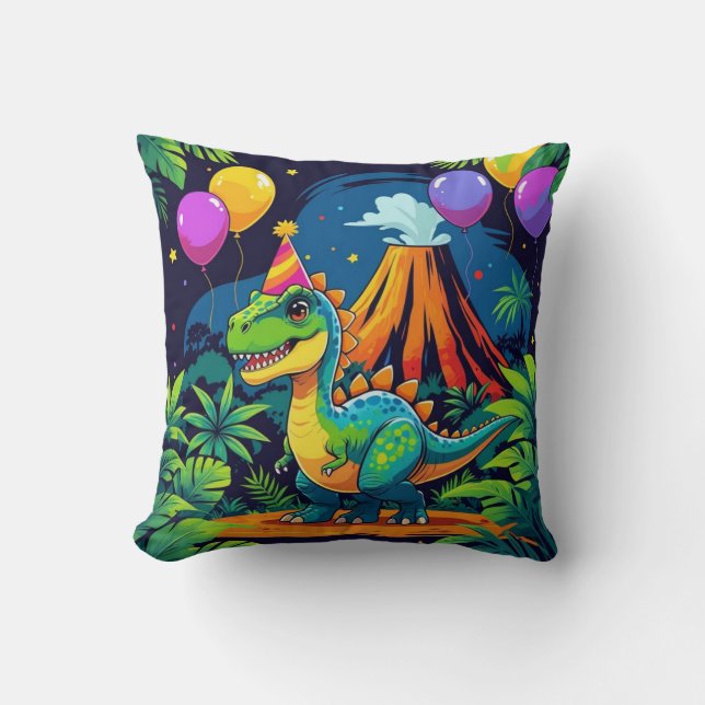 Almofada Jurassic Jungle Birthday Pillow (Frente)