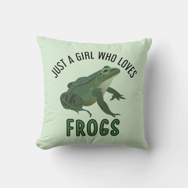 Almofada Just a girl who loves frogs Frog lover gifts (Frente)