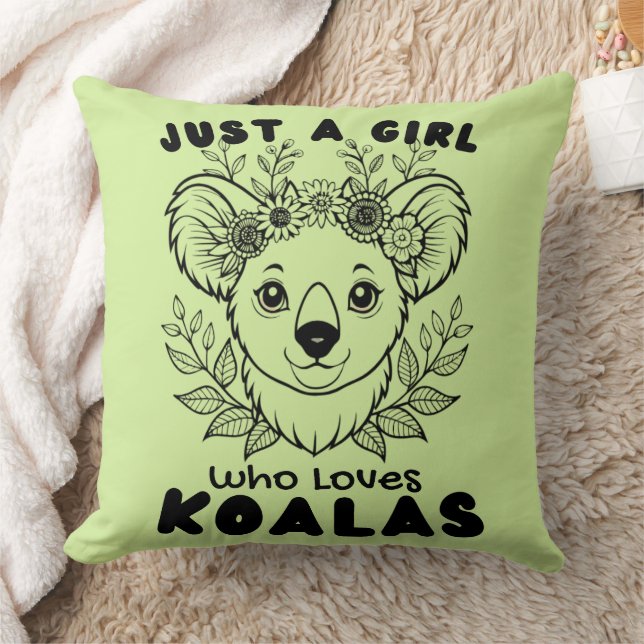 Almofada Just a Girl who Loves Koalas (Cobertor)