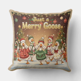 Almofada Just a Merry Goose | Funny Christmas Goose Design