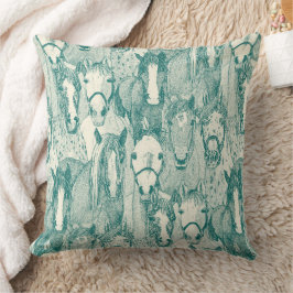 Almofada just horses viridian pearl