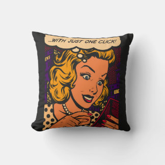Almofada Just One Click Retro Vintage Comic Cartoon Pin-up