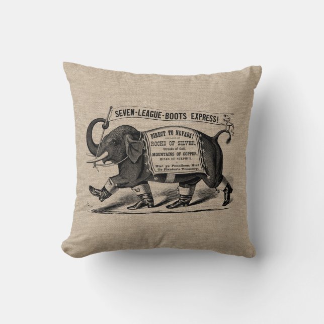 Almofada Juta de linho de serapilheira do anúncio do (Frente)