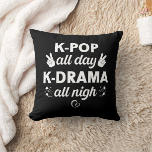 Almofada K-Pop O Dia Todo K-Drama A Noite Toda, Música Core