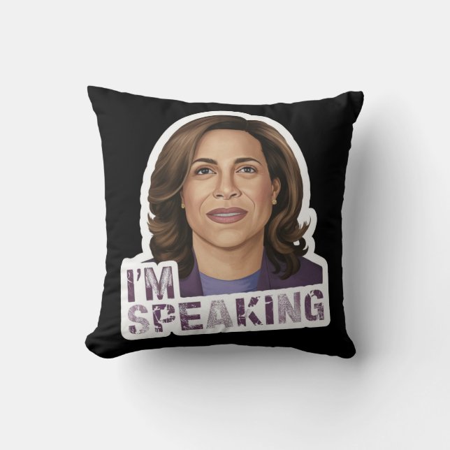 Almofada Kamala Harris Eu Estou Falando, Citação Histórica  (Frente)