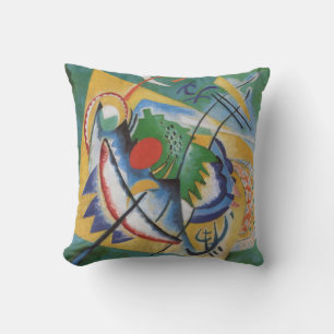 Almofada Kandinsky Abstrato 'Oval Red' Amarelo Verde
