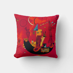 Almofada Kandinsky Modern Red Abstrato Trabalho de arte