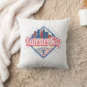 Almofada Kansas City Missouri Estados Unidos Skyline Vintag