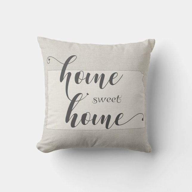 Almofada Kansas - Home Sweet Home Burlap look (Frente)