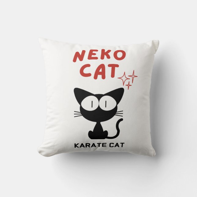 ALMOFADA KARATE CAT BLACK CAT NEKO (Frente)