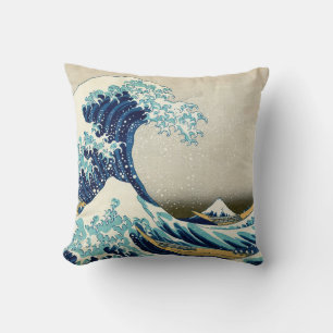 Almofada Katsushika Hokusai - A onda do Excelente de Kanaga