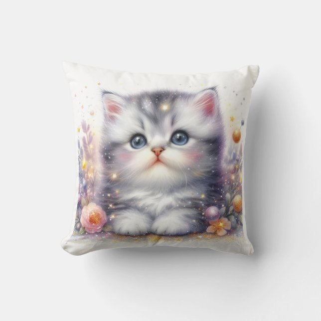 Almofada kawai cat watercolor (Frente)