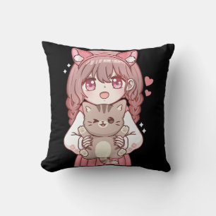 Almofada Kawaii Anime Kawaii Cat Lover Otaku